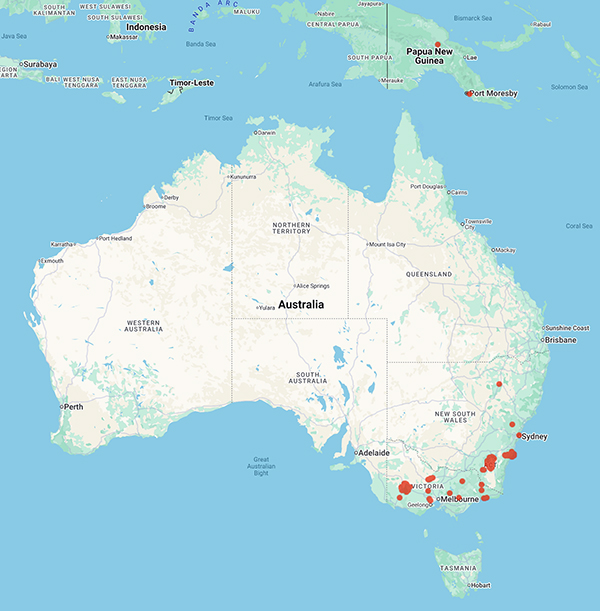 collecting locality map for 'Ingwersen, F.'